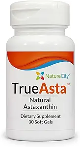 True-Asta AstaReal Natural Astaxanthin Supplements 6mg – Joint Muscle Skin Eye Support (30 Soft Gels) Algae Antioxidants Supplement | Non-GMO