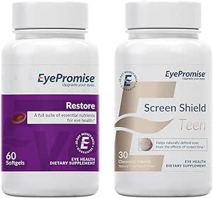 EyePromise Restore Macular Health Supplement Screen Shield Teen Chewable Eye Vitamin