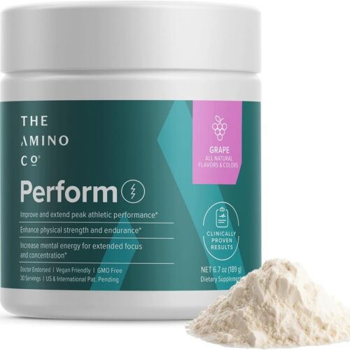 Perform Pre Workout Powder for Men & Women - Pure Eaa Amino Acids Preworkout Supplement with Grape Flavor - 6.7oz.