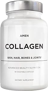 Multi Collagen Peptides Capsules with Hyaluronic Acid and Vitamin C - 5 Types of Collagen Protein Type I