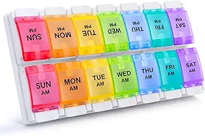 AM PM Weekly 7 Day Pill Organizer