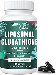 2400MG Liposomal Glutathione | Max Absorption | Glutathione Supplement with Hyaluronic Acid