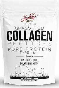 Collagen Powder - 18g Protein - Pure Halal Collagen Peptides Grass Fed Organic Hydrolyzed Powder | Type I and III Unflavoured Keto Friendly Gluten Free No Sugar Non GMO 16 Oz