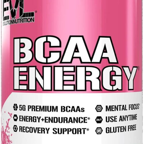 EVL BCAAs Amino Acids Powder - BCAA Energy Pre Workout Powder for Muscle Recovery Lean Growth and Endurance - Rehydrating Post Workout Recovery Drink with Natural Caffeine - Pink Lemonade