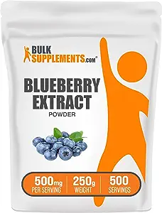 BULKSUPPLEMENTS.COM Blueberry Extract Powder - Antioxidants Supplement - Smoothie Powder - Blueberry Extract for Baking - Anthocyanin Supplement - Wild Blueberry Powder (250 Grams - 8.8 oz)