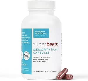 humanN SuperBeets Memory & Focus Brain Supplement Capsules – Mental Alertness – Clinically Studied Nootropics