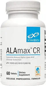 XYMOGEN ALAmax CR - Controlled-Release Alpha-Lipoic Acid Antioxidant Supplement - ALA Supplement 600 mg with Biotin - Supports Healthy Intracellular Glutathione Levels + Liver Support (60 Tablets)