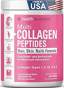 Multi Collagen Peptides Powder Supplement Types I