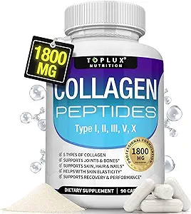 Toplux Multi Collagen Peptides Pills 1800 Mg Complex - Type I