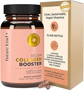 Future Kind Vegan Collagen (60 Vegan Capsules in Glass Bottle) Aids in Collagen Production - Collagen Pills for Women & Men with Biotin and Vitamin C - Collagen Pills for Women Hair Skin Nails