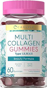 Carlyle Collagen Gummies | 60 Count | Multi Collagen Complex | Beauty Formula Supplement | Mixed Berry Flavor | Non-GMO