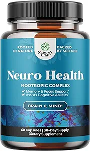 Nootropics Brain Support Supplement - Mental Focus Nootropic Memory Supplement for Brain Health & and Performance Blend