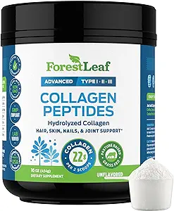 Collagen Peptides Powder Unflavored - Hydrolyzed Collagen Protein Powder Type 1