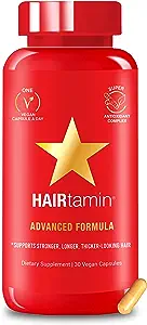 HAIRtamin Vegan Hair Vitamins for Faster Growth | All Natural Biotin Capsules to Support Healthy Hair