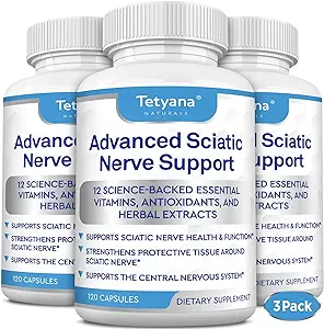 Sciatic Nerve Support Relief Supplement: Alpha Lipoic Acid 12 in 1 Advanced Formula Vitamin for Lower Back Joint Health- 120 Capsules-3 Pack Made in USA