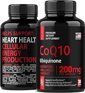 High Absorption CoQ10 200mg Supplement - Antioxidant Nutritional Supplements