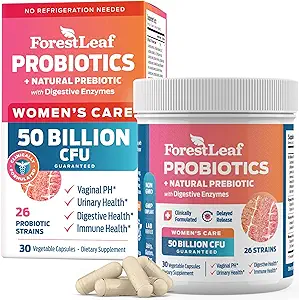 ForestLeaf Womens Probiotic 50 Billion CFU with Organic Prebiotics