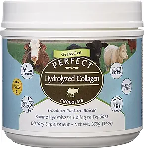 Perfect Supplements - Perfect Hydrolyzed Collagen Chocolate – 396 Grams – Bovine Hydrolyzed Collagen Peptides – Pesticide & Hormone Free – Brazilian Pasture Raised