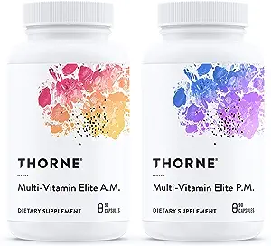 THORNE Multi-Vitamin Elite - Daily Nutritional Supplement - AM Formula Supports Cellular Energy Production and PM Formula Supports Restful Sleep - Gluten-Free