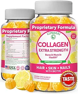 Collagen Gummies - Tastiest Proprietary Formula - 200mg Hydrolyzed Collagen Gummies for Women and Men with Biotin